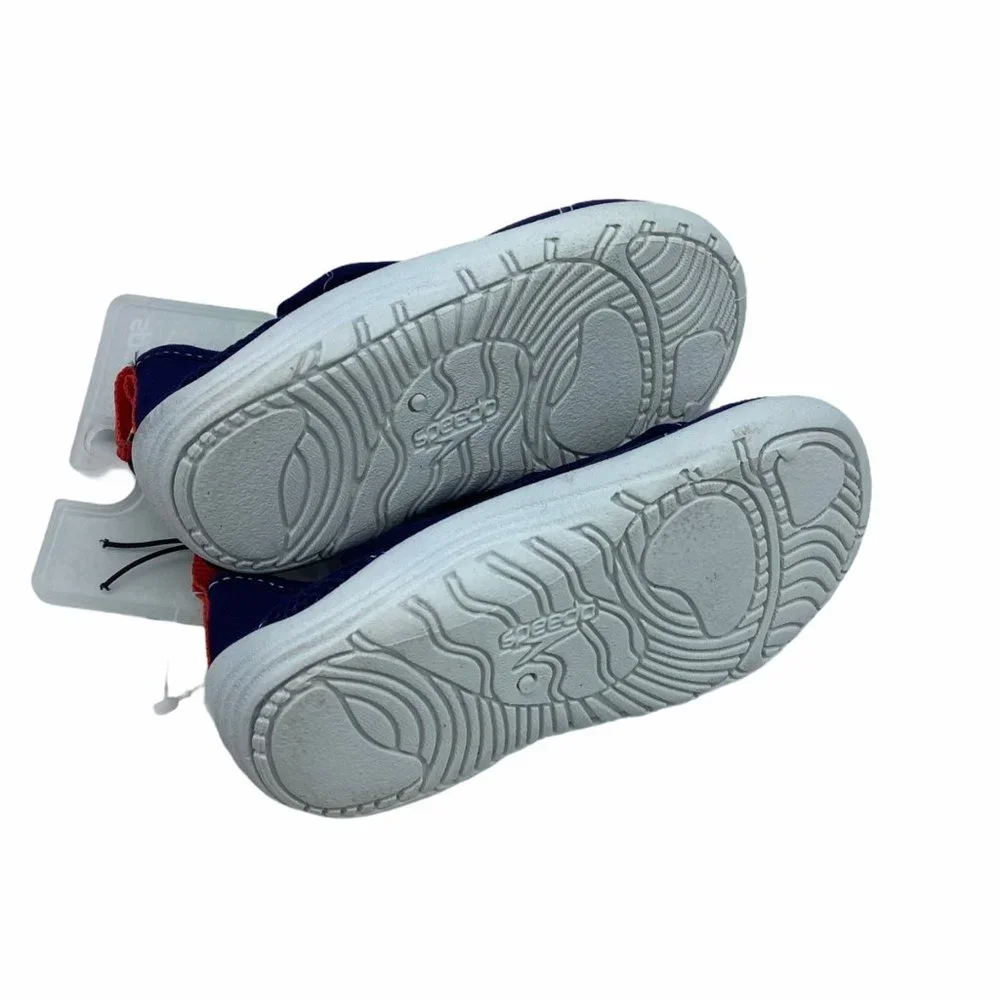 NEW Speedo Kid Toddler Blue Red Adjustable Water Shoes Size Small 5-6 NWT‎